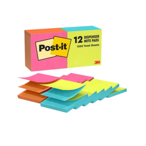 Post-it Pop-up Sticky Notes, 3 x 3, Beachside Caf Collection, 100 Sheets/Pad, 18 Pads/Pack