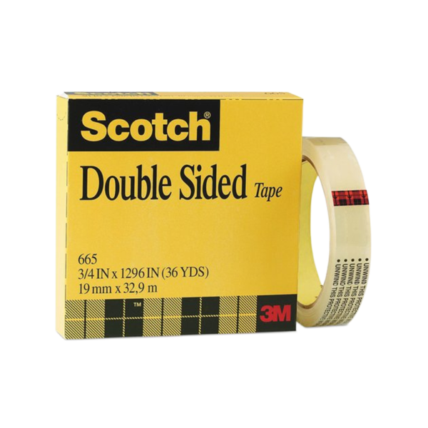 Scotch Removable Double Sided Tape with Dispenser, 3/4 x 11.11 yds., Clear