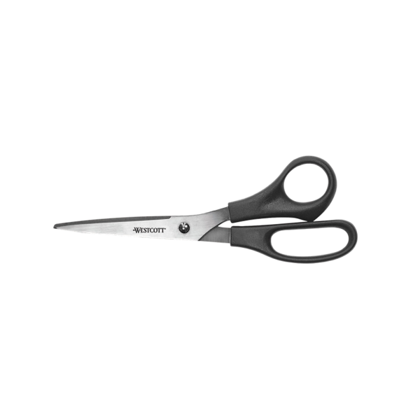 Westcott 8 Forged Steel Standard Scissors, Sharp & Blunt Tip, Black