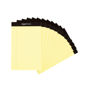 Notepads, 5 x 8, Narrow Ruled, Canary, 100 Sheets/Pad, 6 Pads/Pack