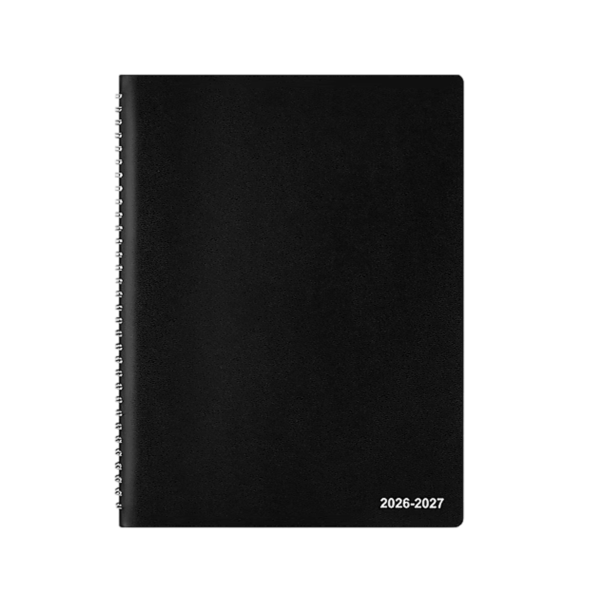 2024-2025  8 x 11 Academic Weekly & Monthly Appointment Book, Faux Leather Cover, Black