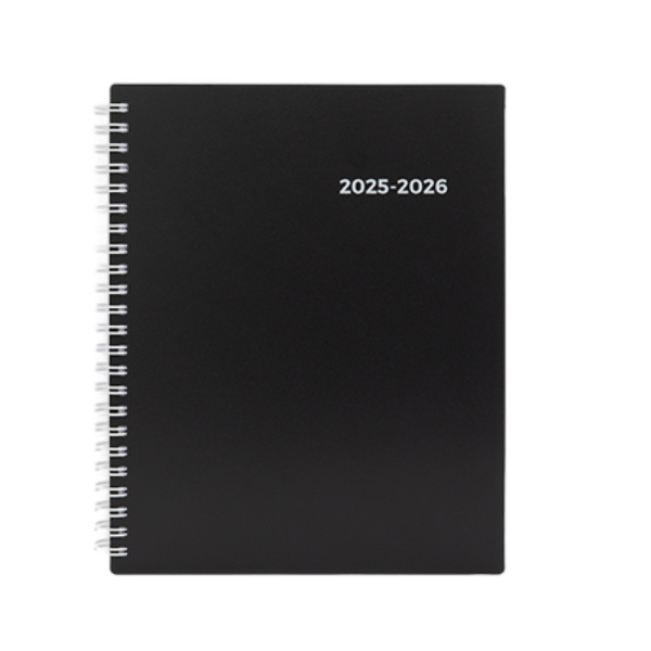 2025  7 x 9 Monthly Planner, Black