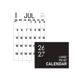2025  11 x 8 Wall Calendar, White/Black