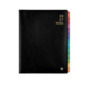 2025  8 x 11 Weekly & Monthly Appointment Book, Faux Leather Cover, Black