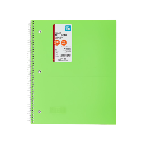 Bazic 1 Spiral Notebook, Quad-Ruled, 100 Sheets