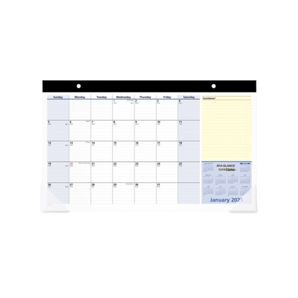 2025 AT-A-GLANCE 21.75 x 17 Monthly Desk Pad Calendar, White/Black