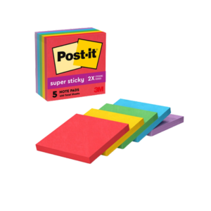 Post-it Recycled Super Sticky Notes, 3 x 3, Oasis Collection, 70 Sheets/Pad, 12 Pads/Pack