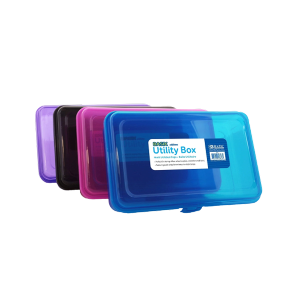 Bazic Plastic Snap Pencil Case, Assorted Colors