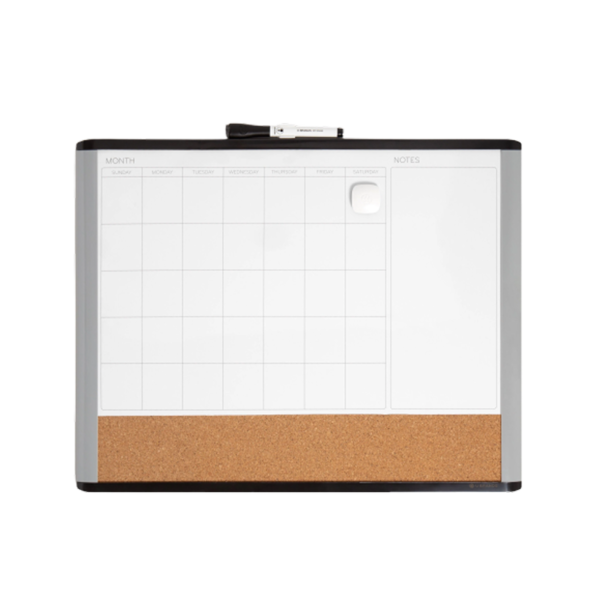 TRU RED Magnetic Steel Dry Erase Board, Black Frame, 4′ x 3′