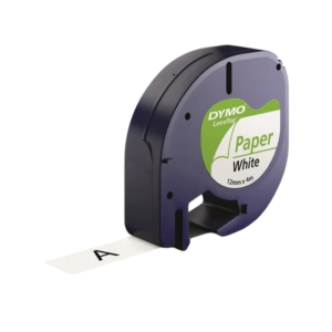 DYMO LetraTag 2050826 Paper Label Maker Tape, 1/2 x 13′, Black on White, 6/Pack