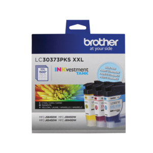 Brother LC3037 Cyan/Magenta/Yellow Super High Yield Ink Tank Cartridge, 3/Pack