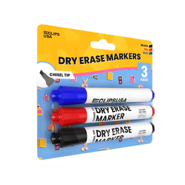 TRU RED Tank Dry Erase Markers, Chisel Tip, Assorted, 4/Pack