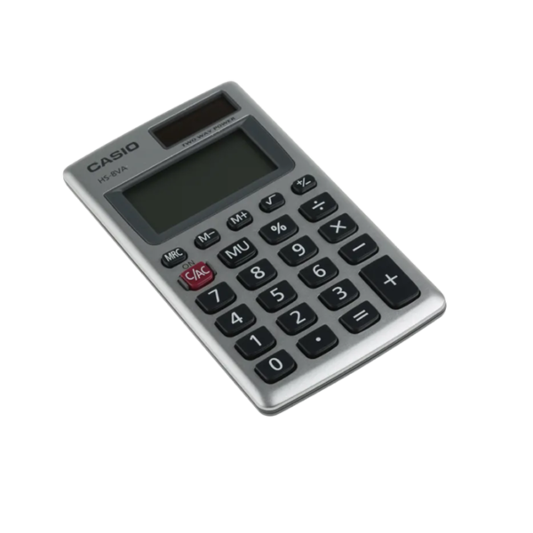 Casio HS-8VA 8-Digit Battery & Solar Pocket Basic Calculator, Silver