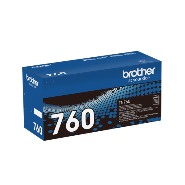 Brother TN 760 Black High Yield Toner Cartridge, 2/Pack