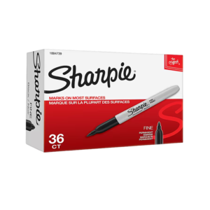 Sharpie Permanent Markers, Chisel Tip, Black, 36/Pack