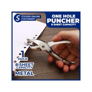 1-Hole Punch, 6 Sheet Capacity, Silver