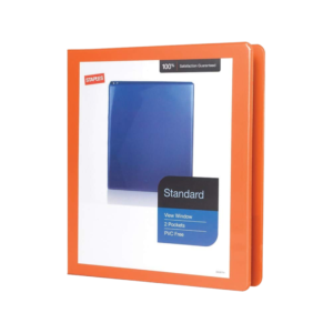 1 1/2 3-Ring View Binder, D-Ring, Orange