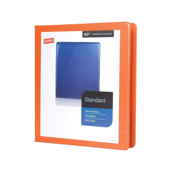 1 1/2 3-Ring View Binder, D-Ring, Orange