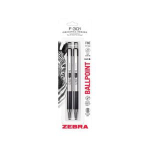 Zebra Pen F-301 Retractable Ballpoint Pens, Extra Bold, Black, Dozen