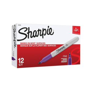 Sharpie Permanent Markers, Fine Tip, Purple, 12/Pack