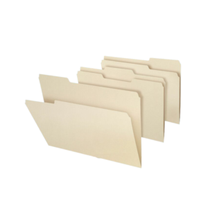30% Recycled File Folder, 1/3-Cut Tab, Letter Size, Manila, 500/Carton
