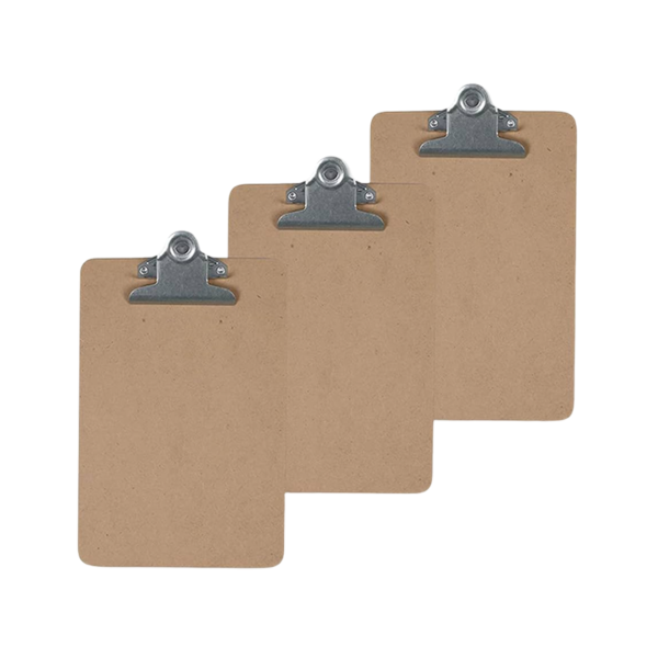 Hardboard Clipboard, Memo Size, Brown