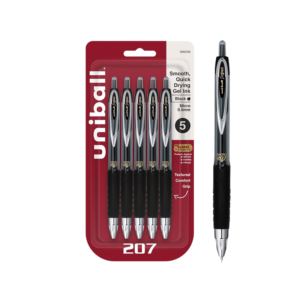 uni-ball Rollerball Pens, Micro Point, Black Ink, Dozen