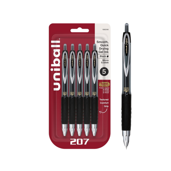 uni-ball Rollerball Pens, Micro Point, Black Ink, Dozen