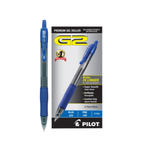 AbilityOne SKILCRAFT Zebra Fine Point Retractable Gel Pen, Fine Pen Point Type, Blue Gel, based Ink, Clear, Blue Barrel, 12/Dz
