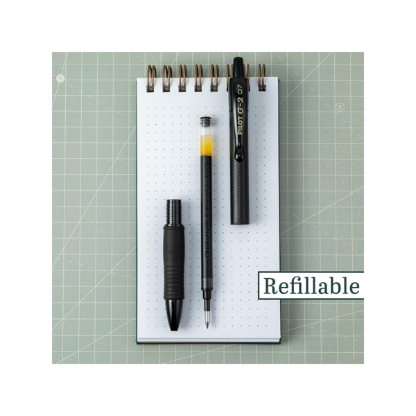 Pilot G2 Edge Retractable Gel Pen, Fine Point, 0.7mm, Black Ink, 12/Pack