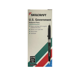 AbilityOne SKILCRAFT Retractable Ballpoint Pen, Medium Point, 1.0mm, Black Ink