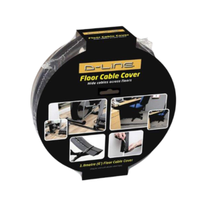 D-Line Medium Duty PVC Cable Concealer & Cover, 6’L, Black with Yellow Hazard Stripe