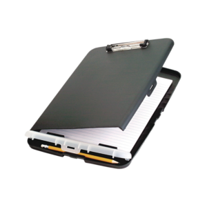 Officemate Low Profile Storage Clipboard, 0.5 Clip Capacity, Holds 8.5 x 11 Sheets, Charcoal