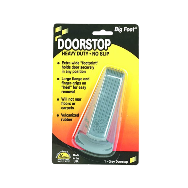 Master Caster Big Foot Doorstop, No-Slip Rubber, 2.25w x 4.75d x 1.25h, Gray, 12/Pack