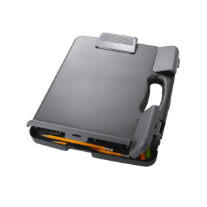 Officemate Portable Dry-Erase Clipboard Box, Black/Gray, 14 1/2H x 10W x 1 1/4D