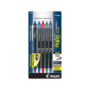 Pilot FriXion Synergy Clicker Erasable Gel Pen, Extra Fine Point, 0.5mm, Assorted Ink, 5/Pack