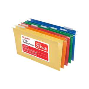 Smead Recycled Hanging File Folder, 5-Tab Tab, Legal Size, Assorted Colors, 25/BX