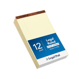 Ampad Notepad, 8.5 x 11, Narrow Ruled, White/Blue, 50 Sheets/Pad, 4 Pads/Pack