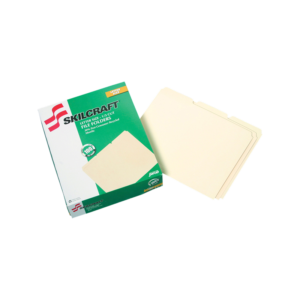 SKILCRAFT 1/3-cut Position-1 Tab Manila File Folders, Letter, Manila, Recycled, 50 / Box