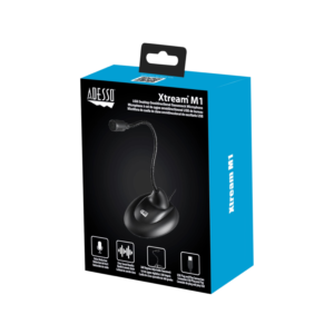 Adesso Xtream M1 Desktop Omnidirectional Gooseneck Microphone, Black
