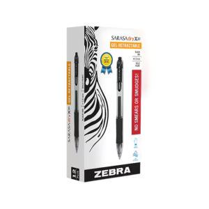 Zebra Sarasa Dry X1 Retractable Gel Pen, Medium Point, 0.7mm, Black Ink, Dozen