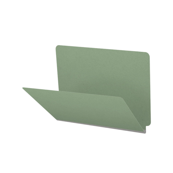 AbilityOne 7530015907108 End Tab Folder, 2 Fasteners, 1 Exp, Light Green, 25/Box